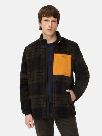 CAMEL ACTIVE Sweatjacke mit verstellbarem Kordelzug und Kontrastdetails in Braun: Vorderseite