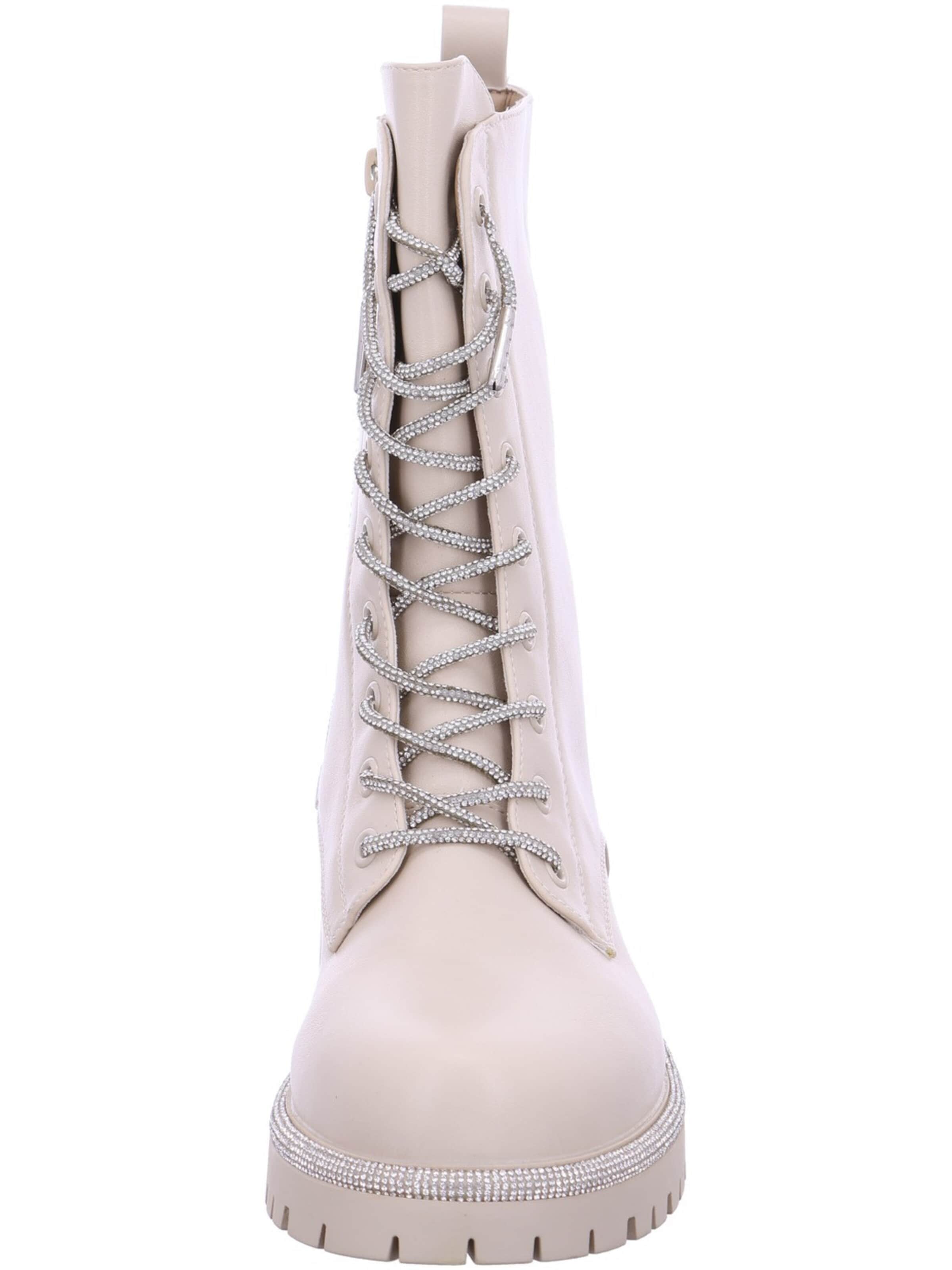LA STRADA Lace-Up Ankle Boots in Beige