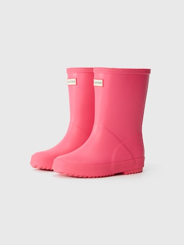 HUNTER Regenlaarzen in Roze: voorkant