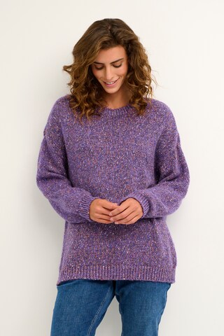 Cream Sweater 'Kiara' in Purple: front