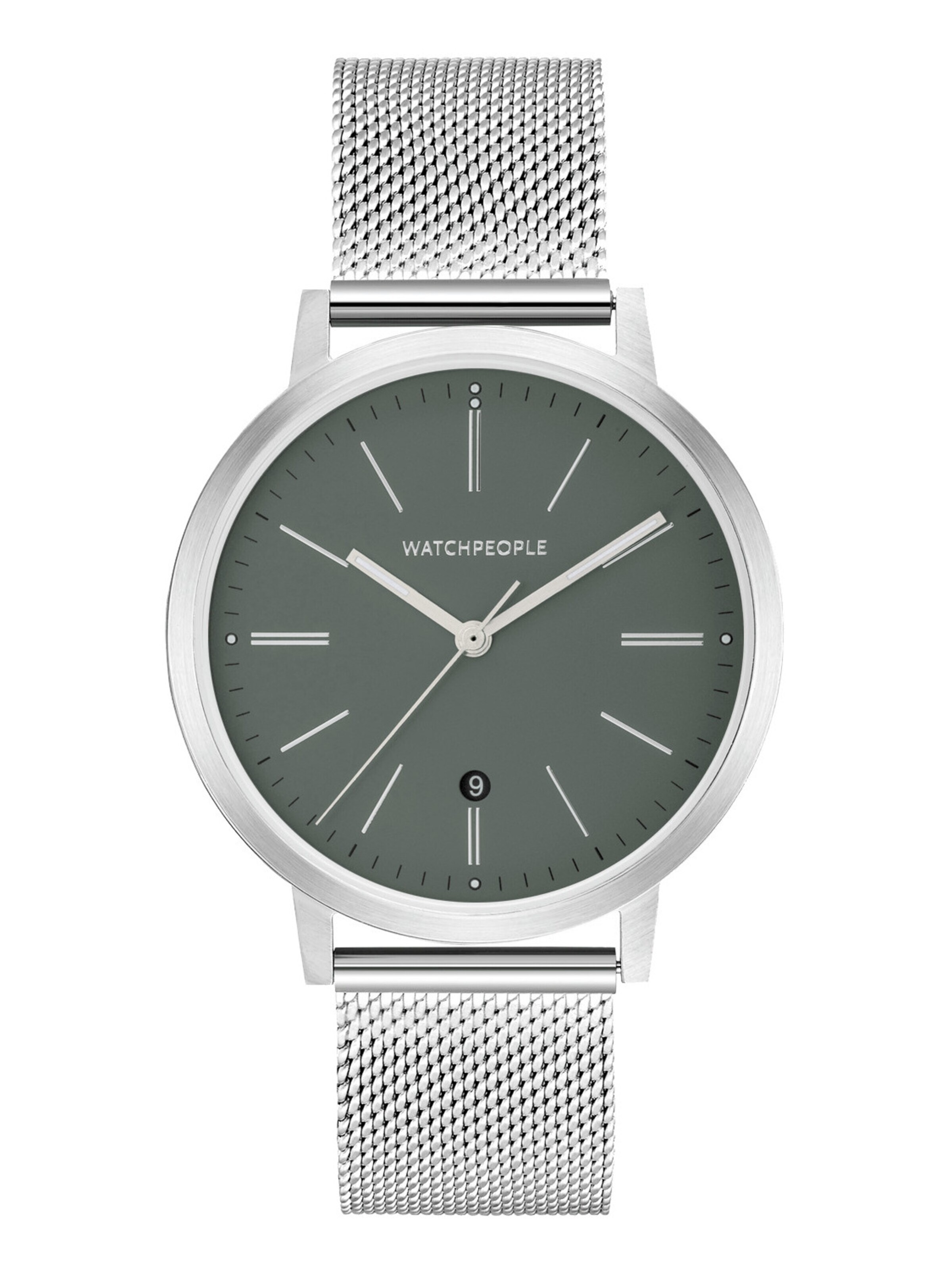 WALTER GROPIUS Analog Watch 'HIDDEN NATO GREY' in Silver: front