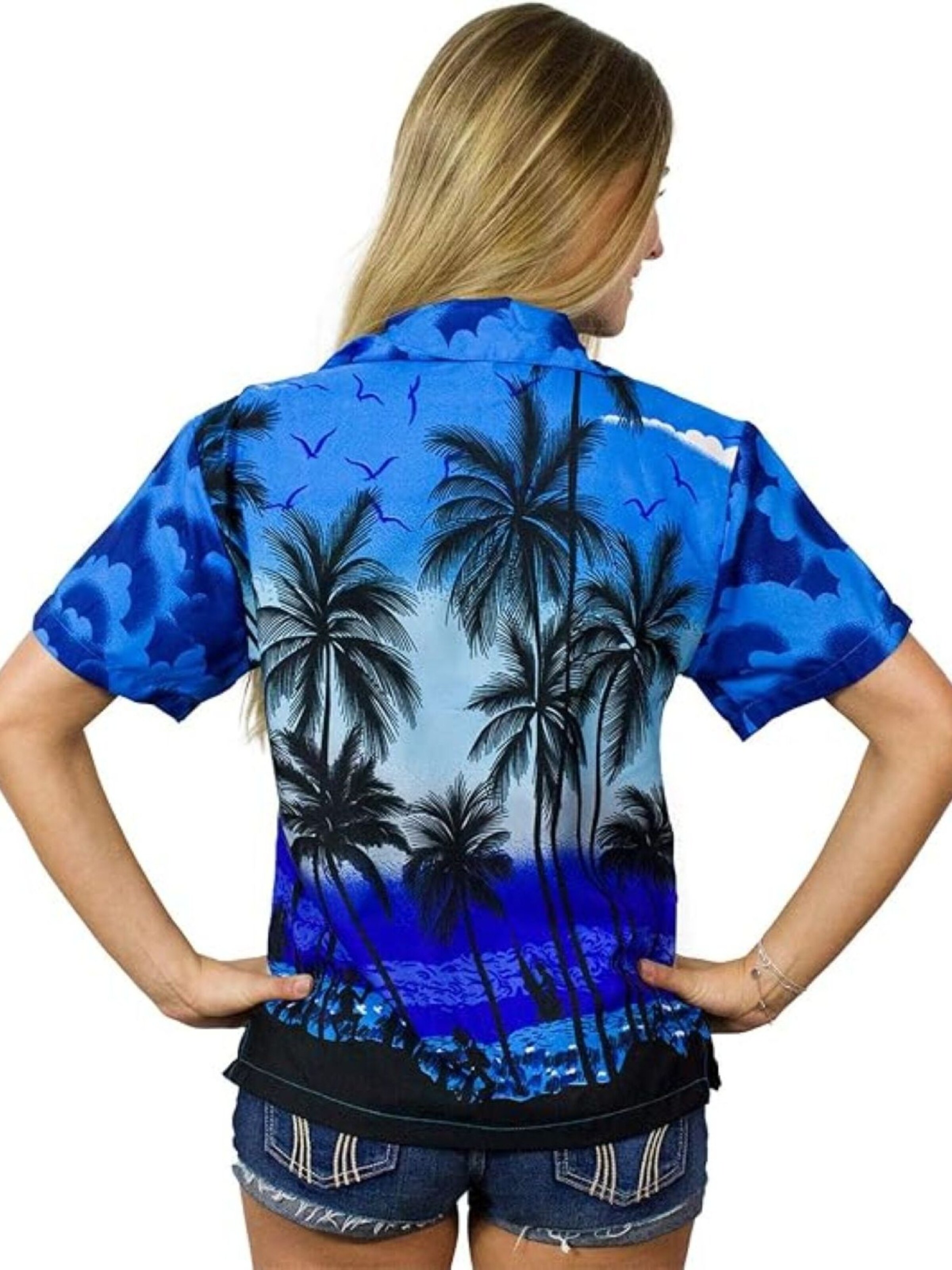 King Kameha Blouse 'Beach' in Blue