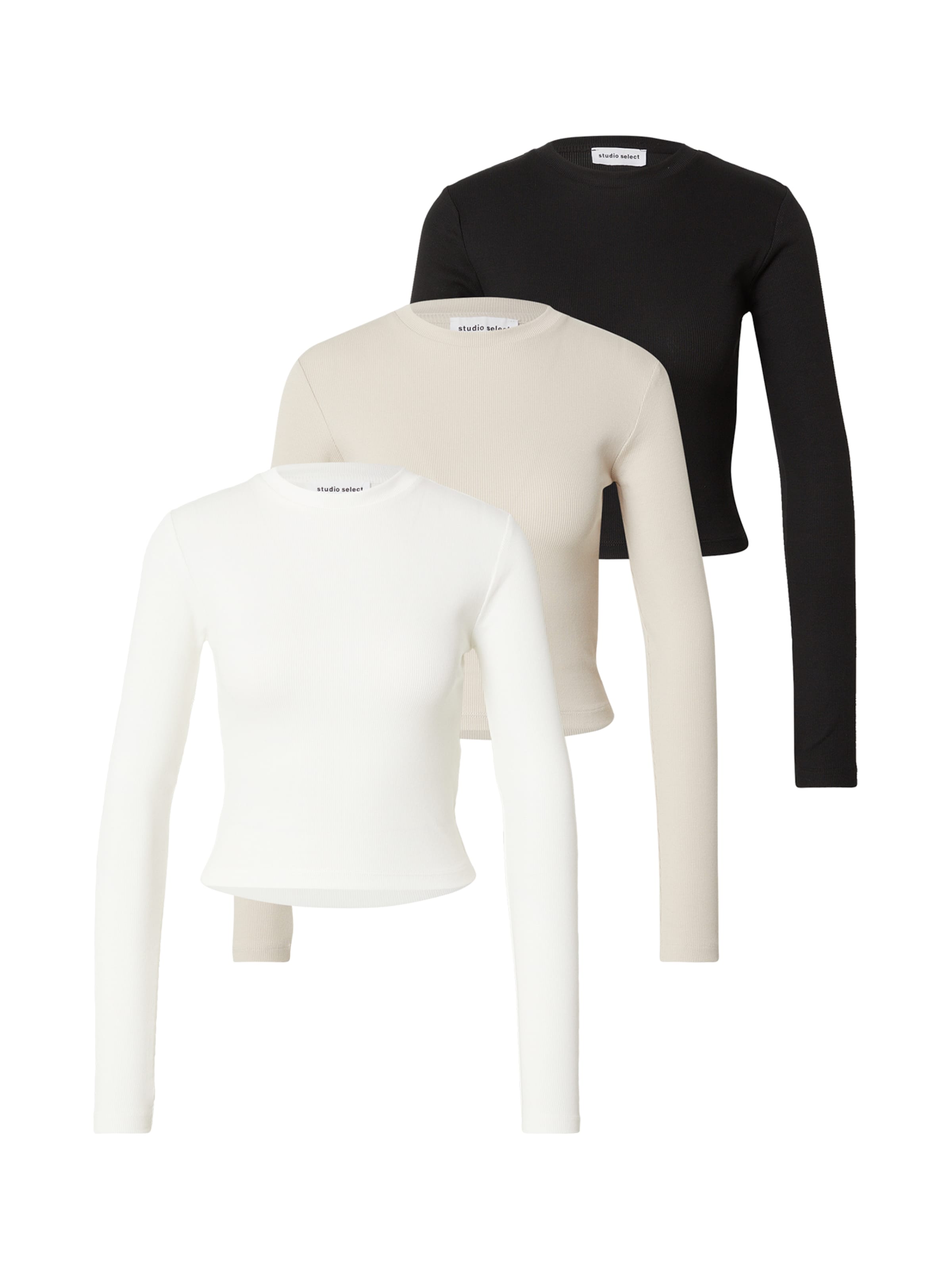 studioselect Shirt 'Caya' in greige / schwarz / weiß, Produktansicht