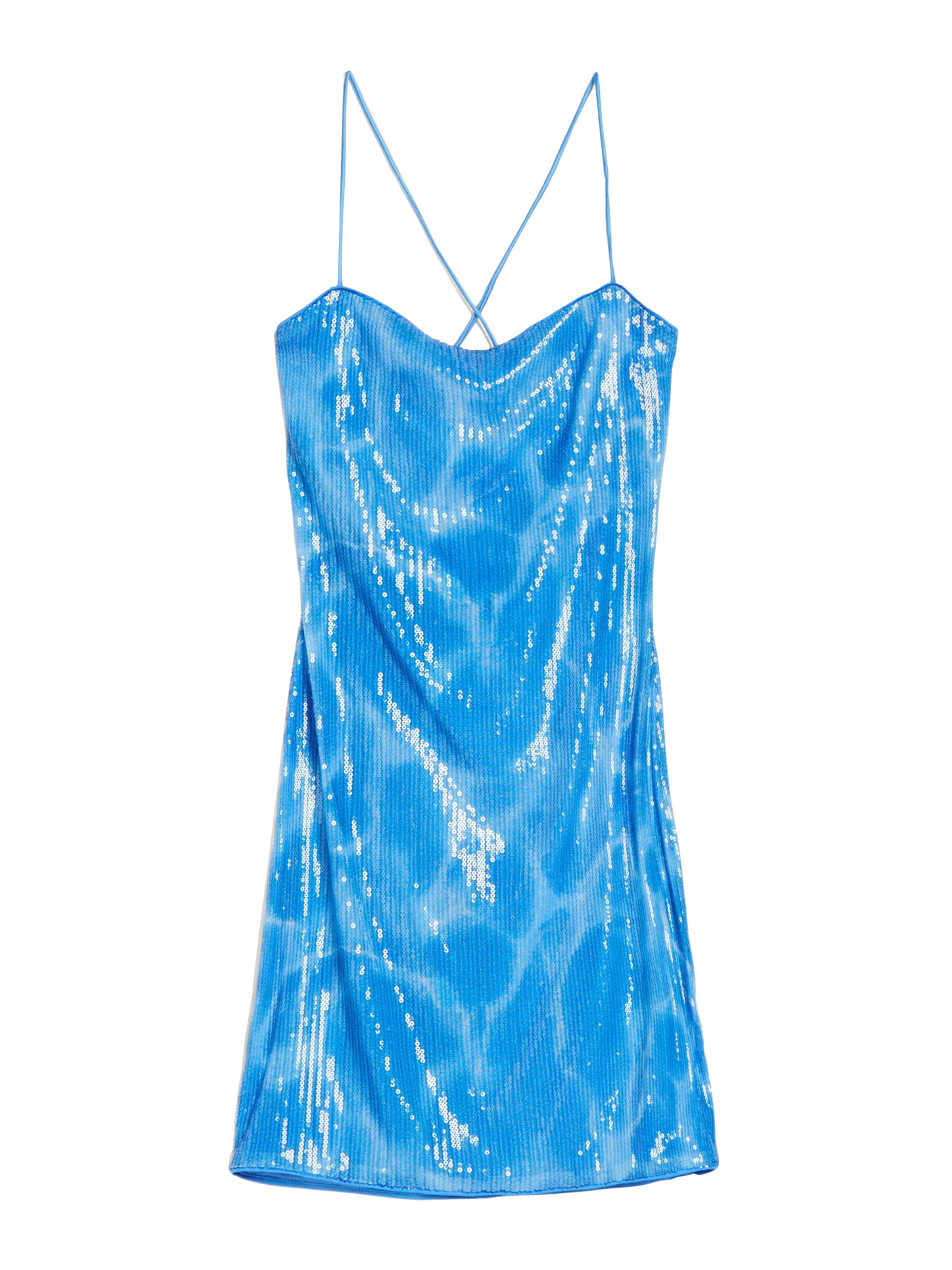 Bershka Letní šaty – modrá: přední strana