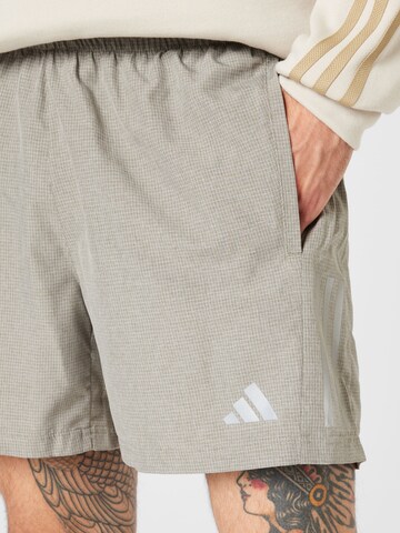 ADIDAS PERFORMANCE Regular Workout Pants 'Own The Run Heather' in Green