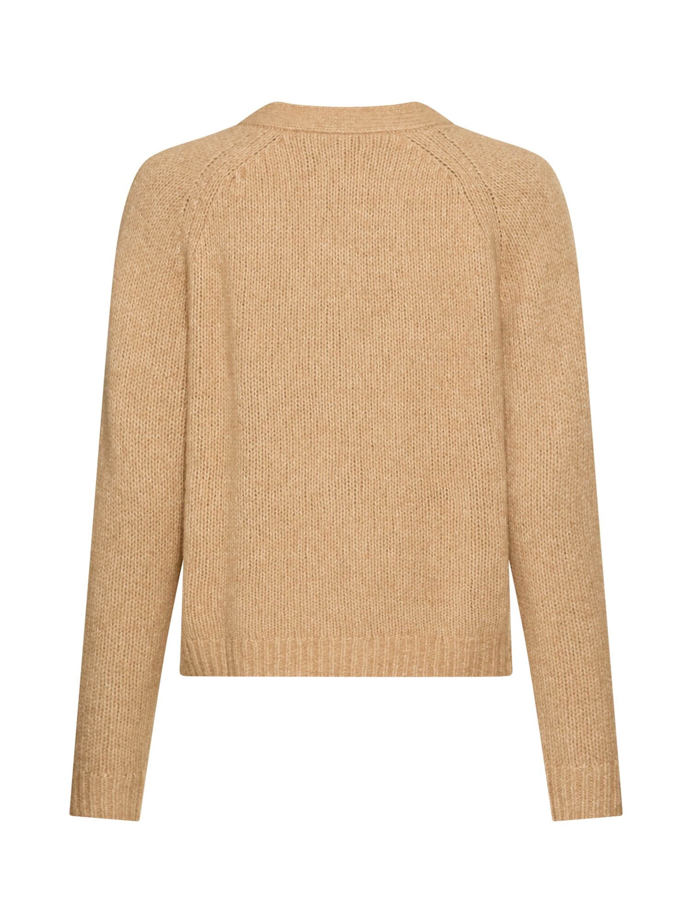 CAMEL ACTIVE Strickjacke mit Raglanärmeln und Knopfverschluss in Beige