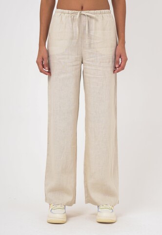 FRESHLIONS Wide Leg Stoffhose 'Livia' in Beige: Vorderseite