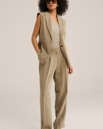 WE Fashion Широкий Брюки со складками в Серый