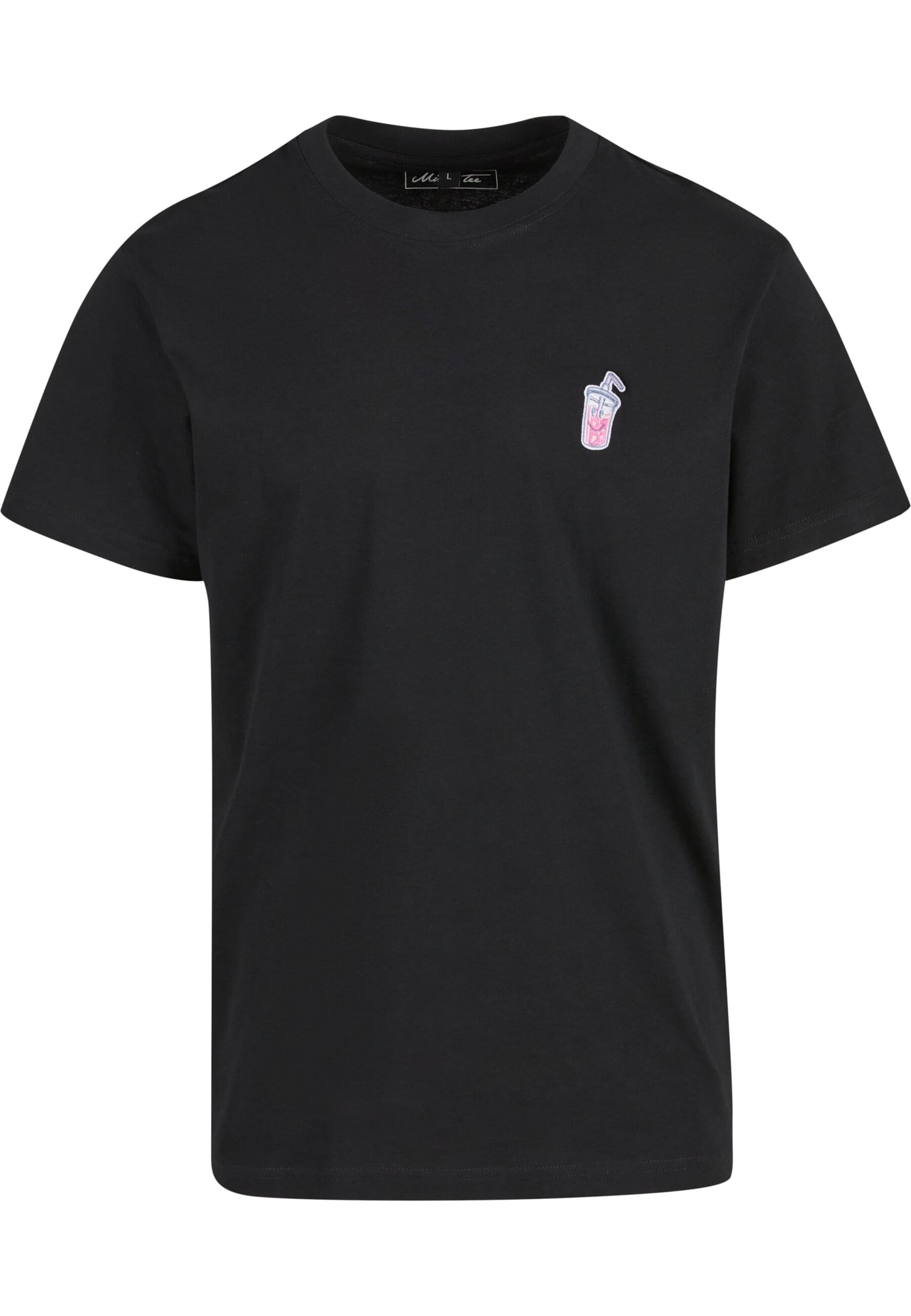 Mister Tee Shirt 'Good Vibes Drink' in Zwart: voorkant