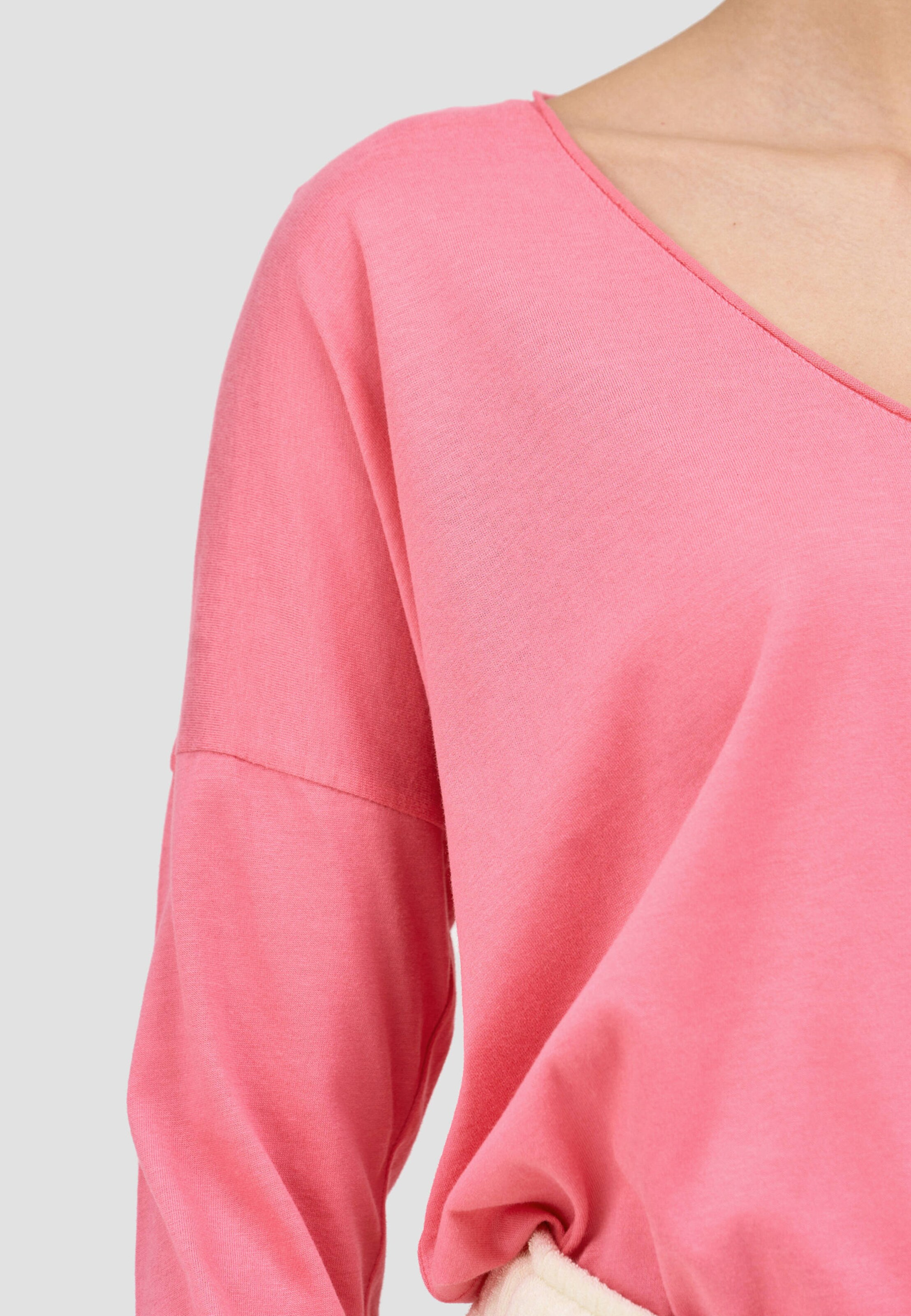 Frauen Sweat Cotton Candy Langarmshirt 'NOELLE' in Pink - IA44052