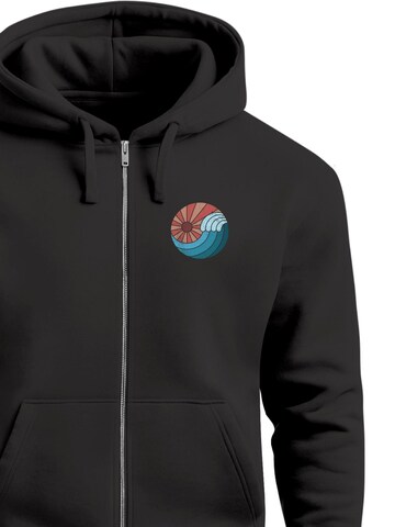 Neverless Zip-Up Hoodie 'Vintage Sunrise' in Black