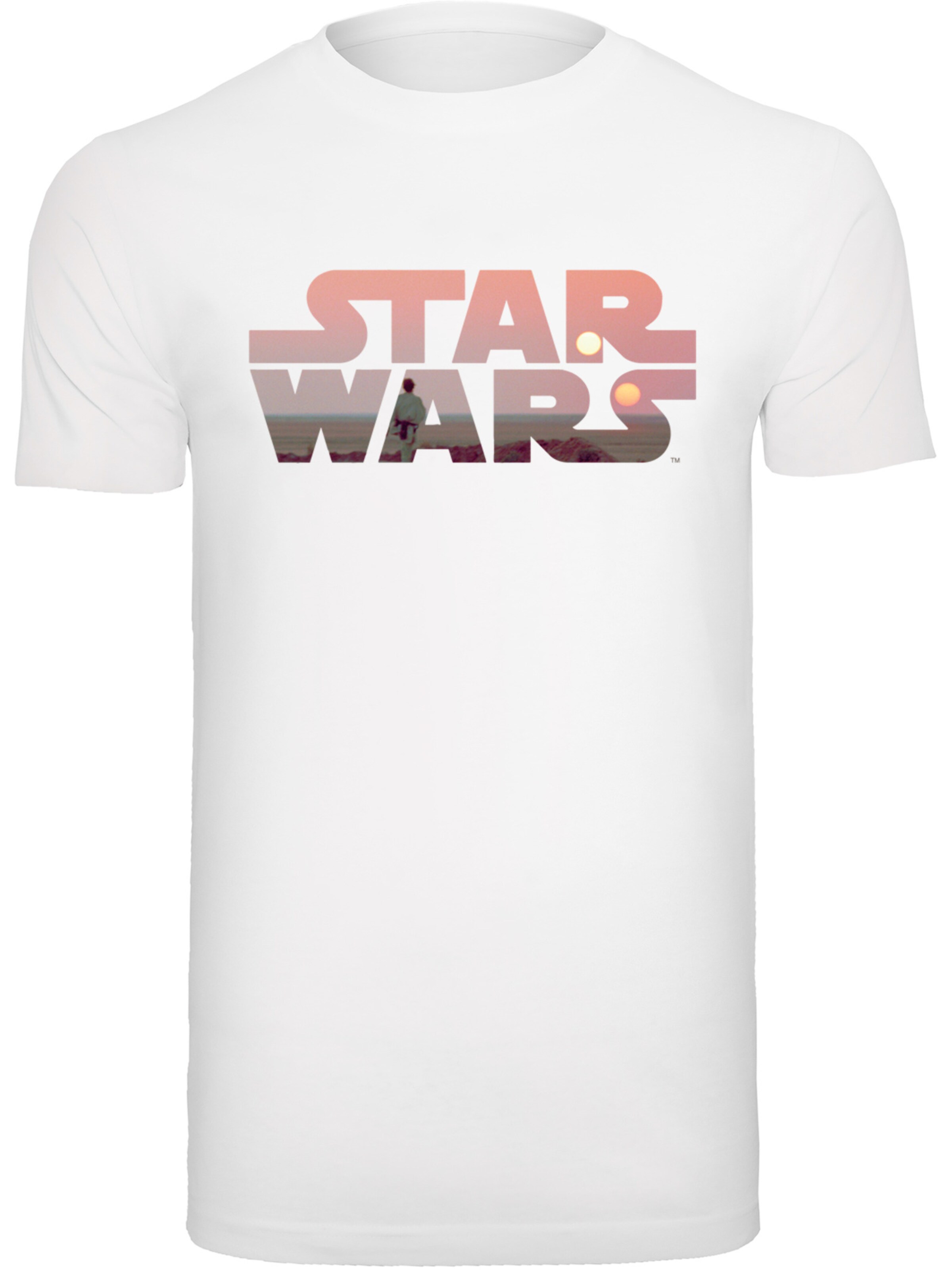 Maglietta 'Star Wars Tatooine' di F4NT4STIC in bianco: frontale