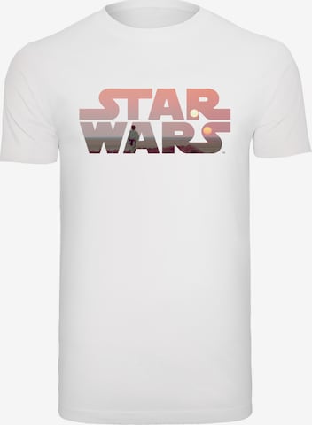 T-Shirt 'Star Wars Tatooine' F4NT4STIC en blanc : devant