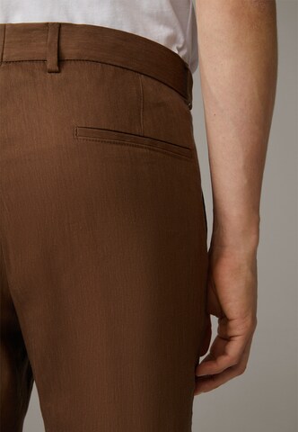 STRELLSON Slim fit Pleated Pants 'Til ' in Brown
