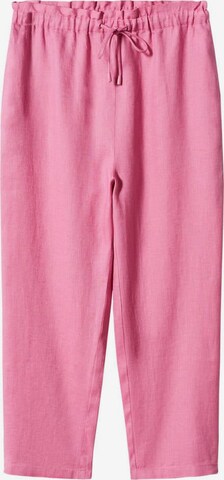 MANGO Loosefit Kalhoty 'Linew' – pink: přední strana