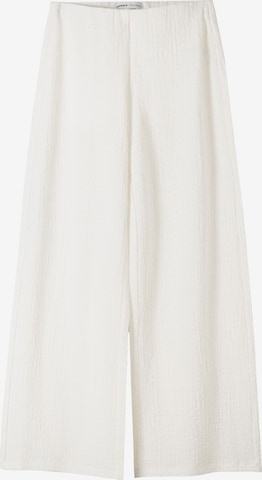Wide Leg Pantalon Bershka en blanc : devant