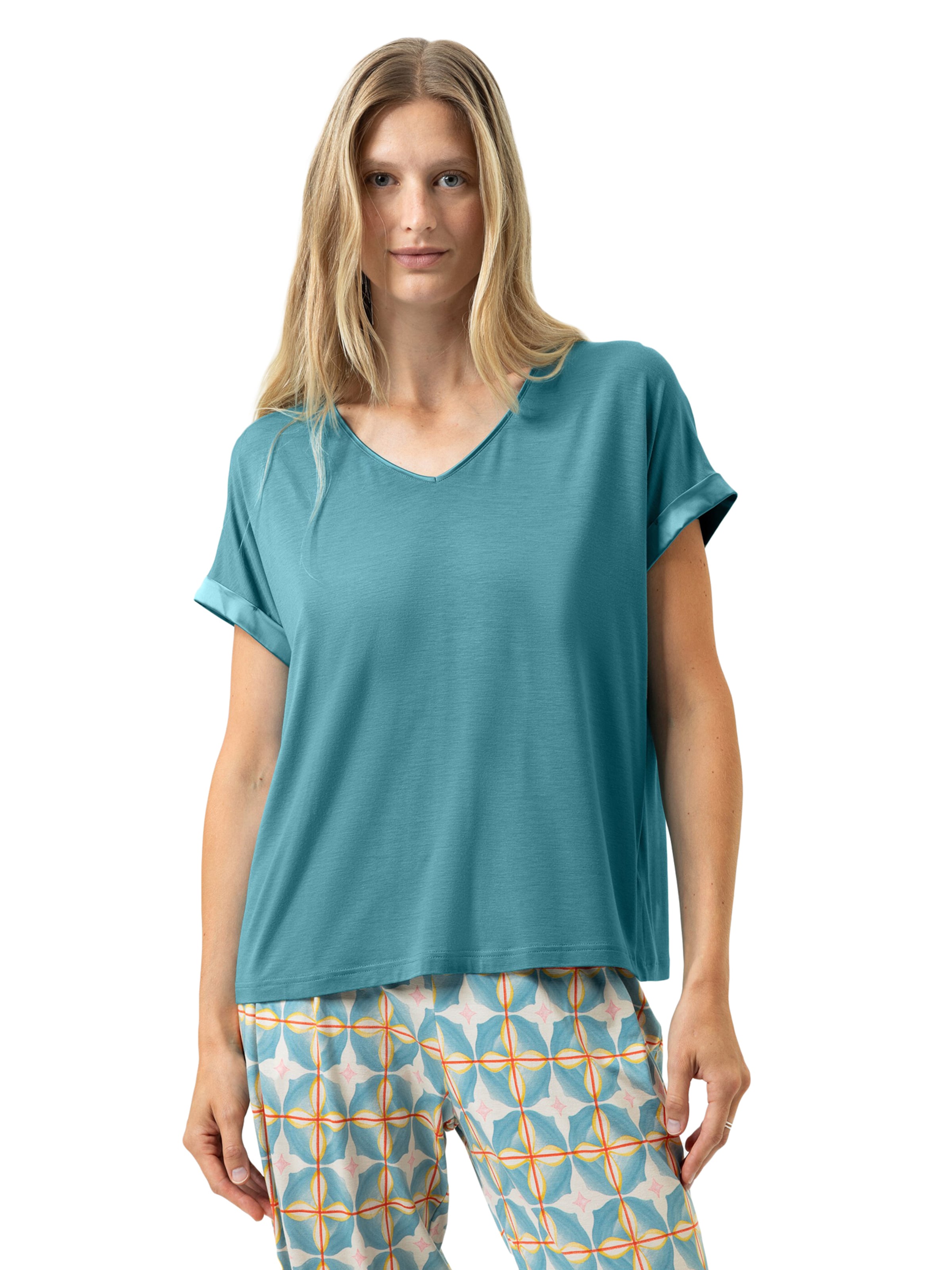 Mey Schlafshirt 'Pure Chic' in Grün: Vorderseite