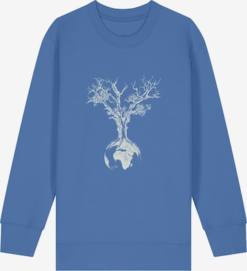Life-Tree Sweatshirt 'Organic Fairwear Sweater Kids Unisex Weltenbaum' in Blue: front