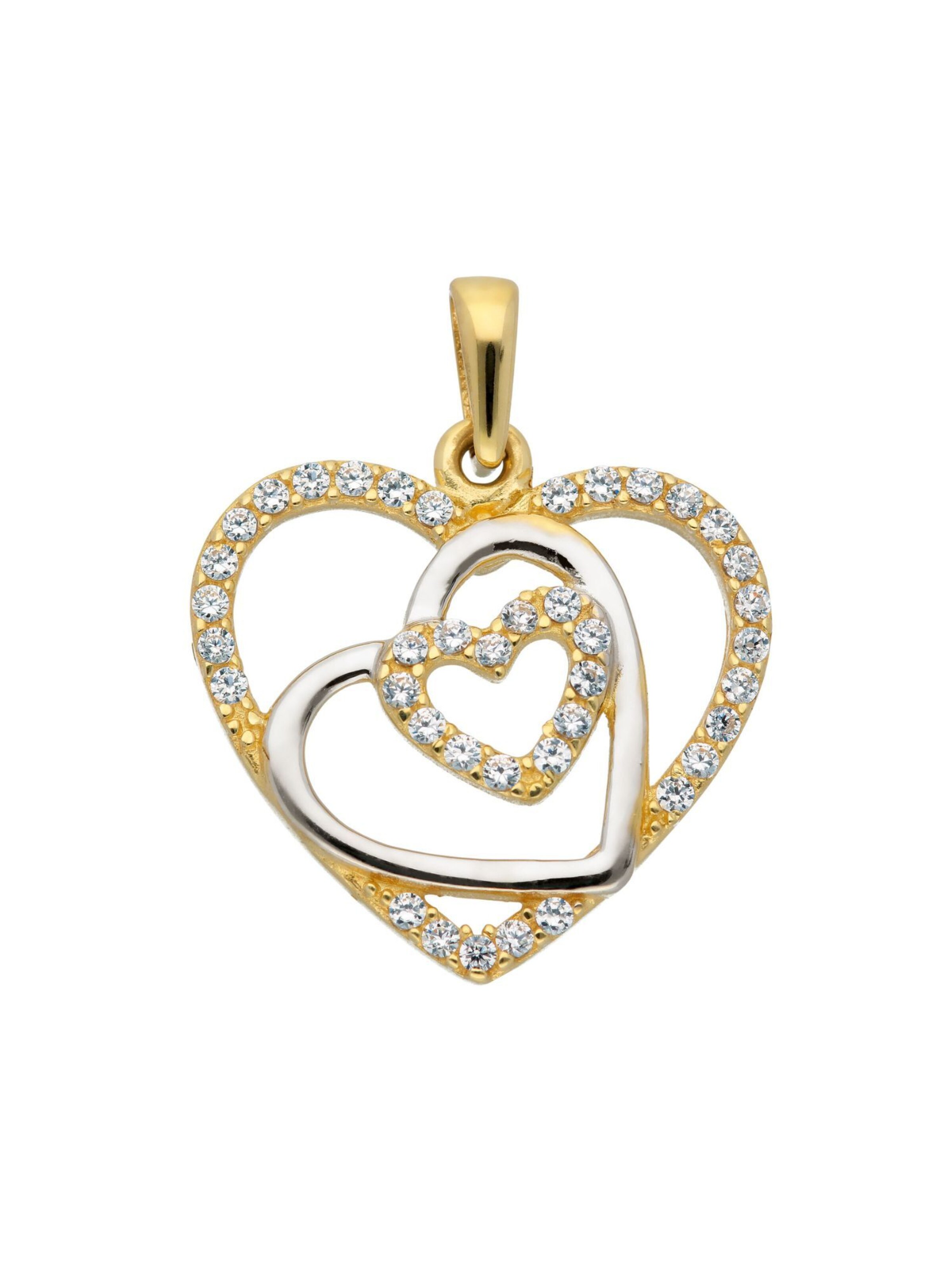 Adelia´s Anhänger 'Herz' in Gold: Vorderseite