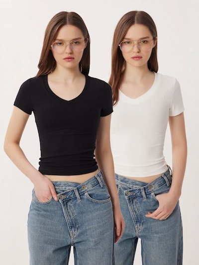 Happiness İstanbul T-shirt 'T-Shirts' en S en noir, Vue avec produit