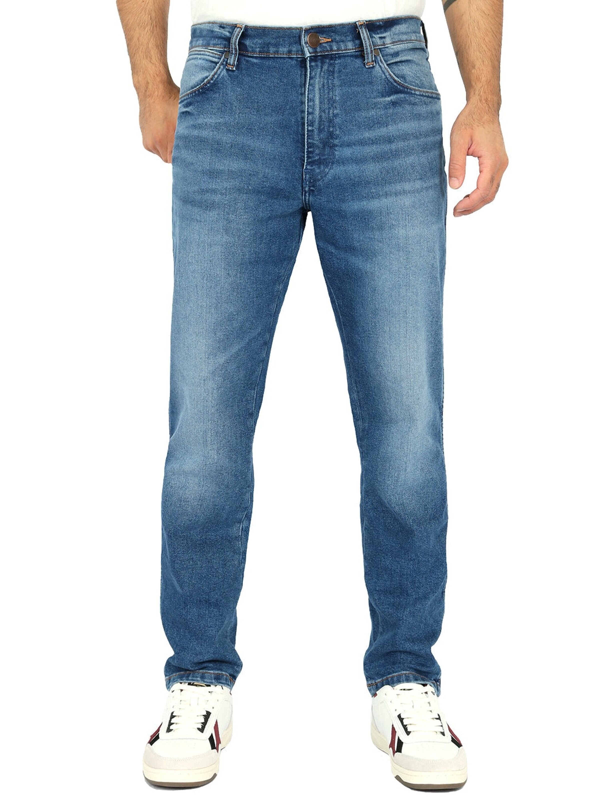WRANGLER Tapered Jeans 'RIVER Light & Soft Denim'‌‌‌‌‌ in Blau: Vorderseite