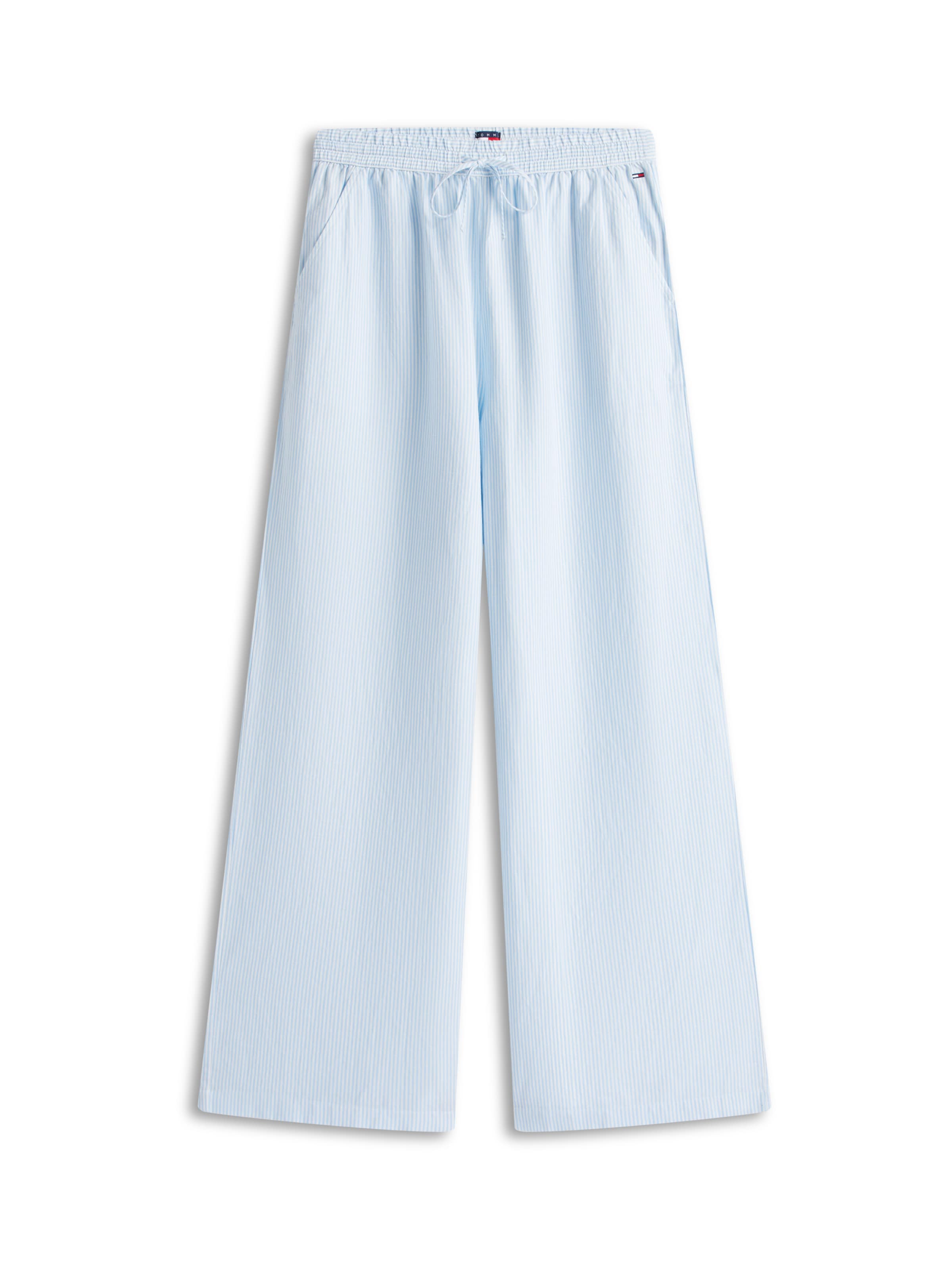 Tommy Jeans Wide leg Broek in Blauw: voorkant