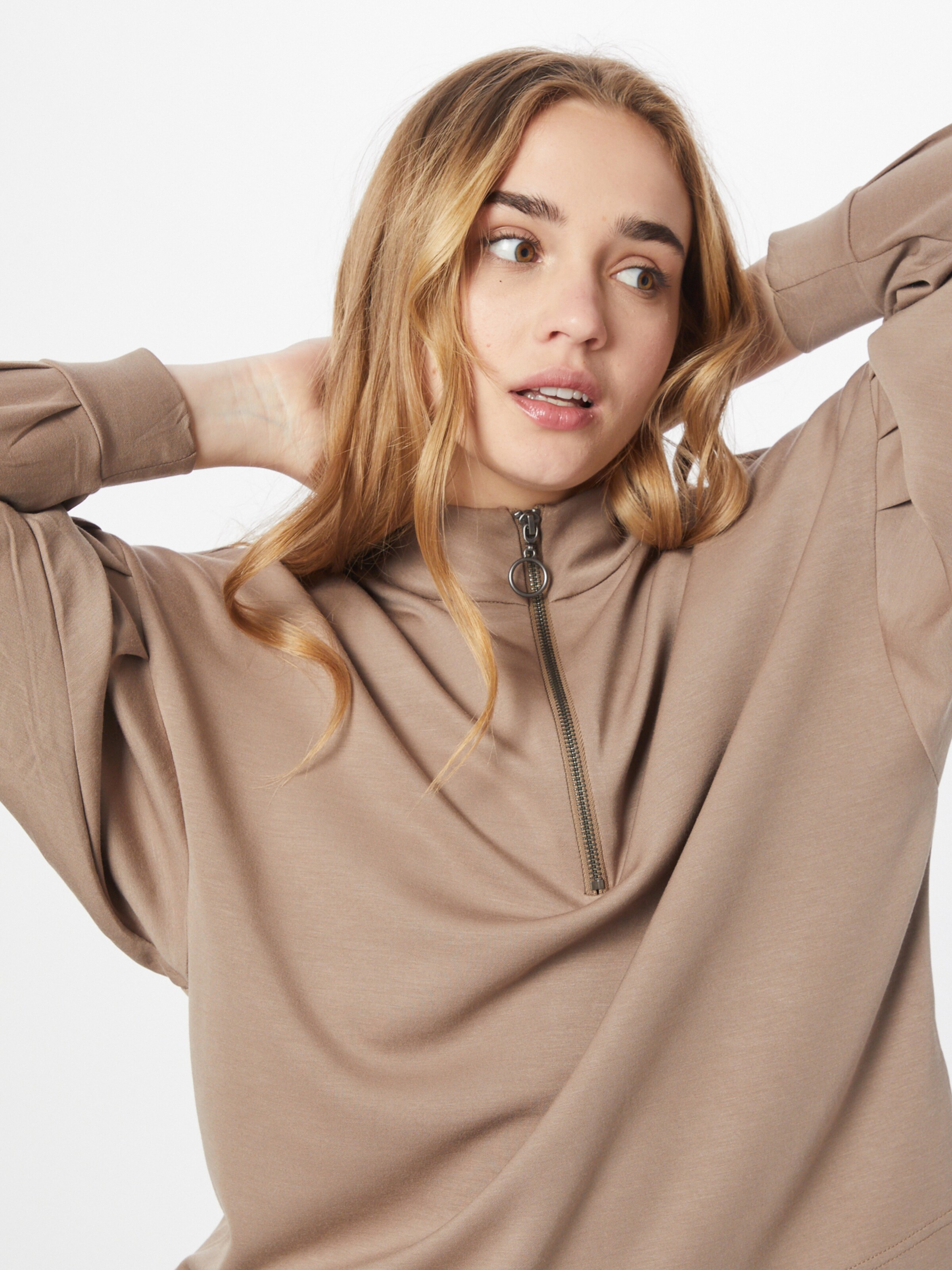 Frauen Große Größen ICHI Sweatshirt in Cappuccino - AC23101 Frauen Große Größen ICHI Sweatshirt in Cappuccino - AC23101