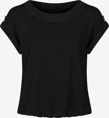 REGINA FASHION Majica 'Blouse - Boat neckline plain' | črna barva: sprednja stran