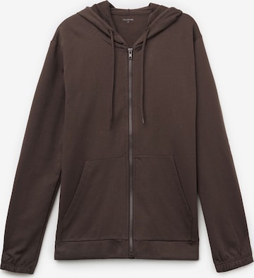 Tezenis Zip-Up Hoodie 'ECO' in Brown: front