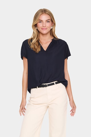 SAINT TROPEZ Bluse in Blau: Vorderseite