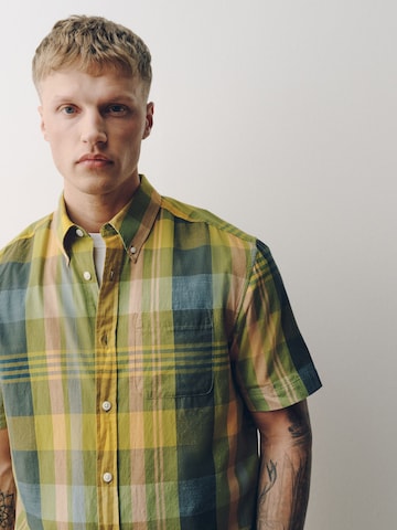 Next Regular fit Button Up Shirt in Yellow