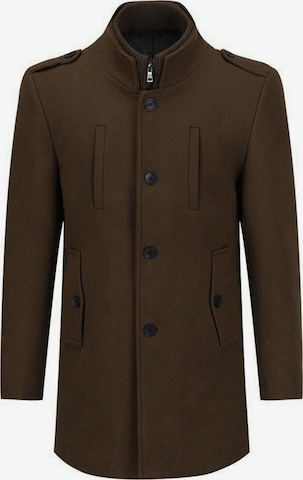 ALLTHEMEN Winter Coat 'Winterruhe' in Brown: front