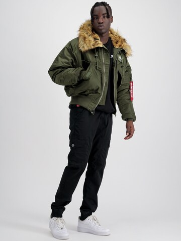 ALPHA INDUSTRIES Winter Jacket '45/P Hooded Custom' in Green