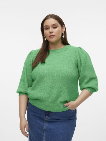 Vero Moda Curve Trui 'Vigga' in Groen: voorkant