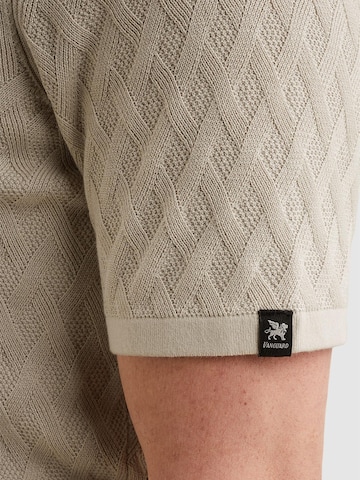 VANGUARD - Camiseta 'VANGUARD - Polo shirt in cotton/modal with zipper closure' en beige