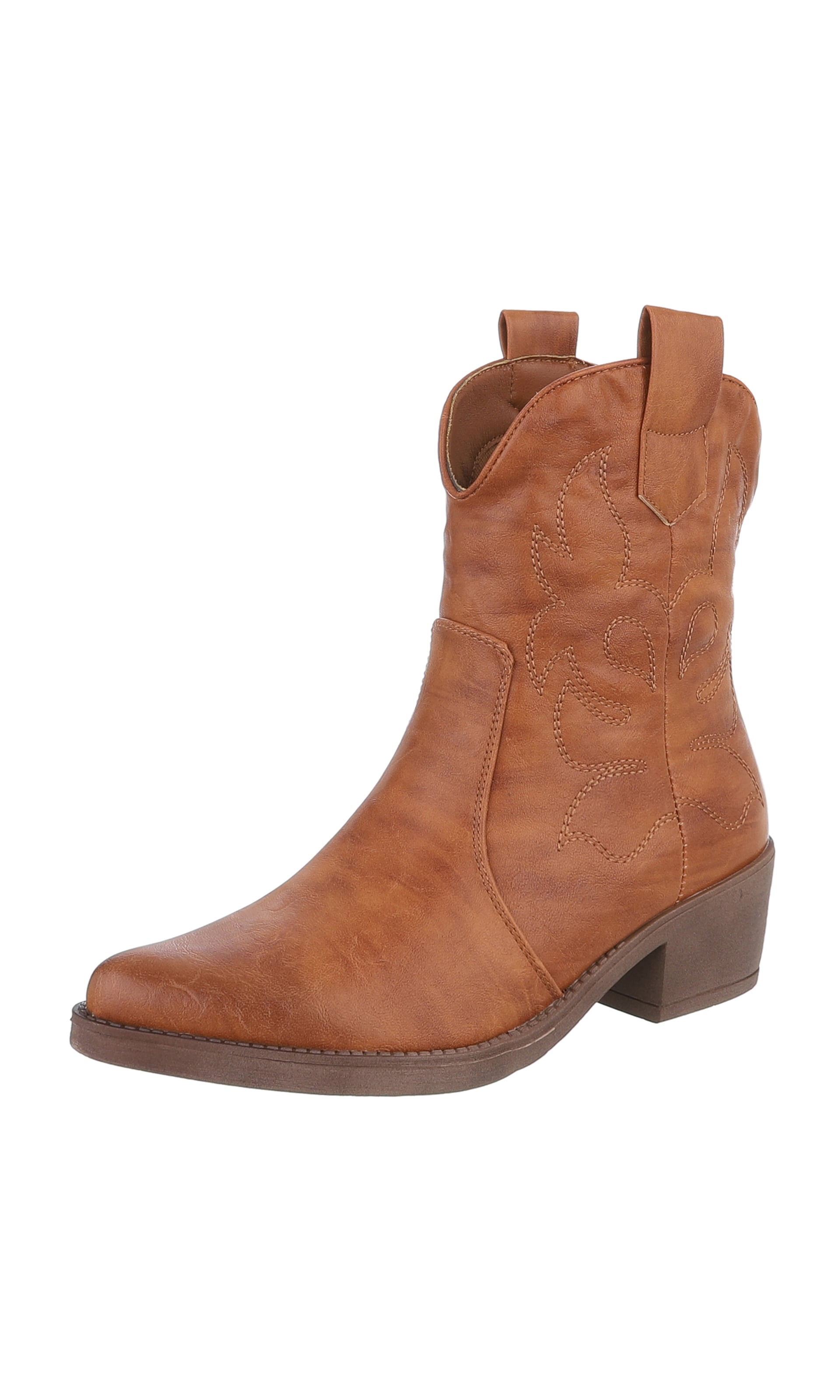 Ital-Design Cowboy Boots in Beige: front