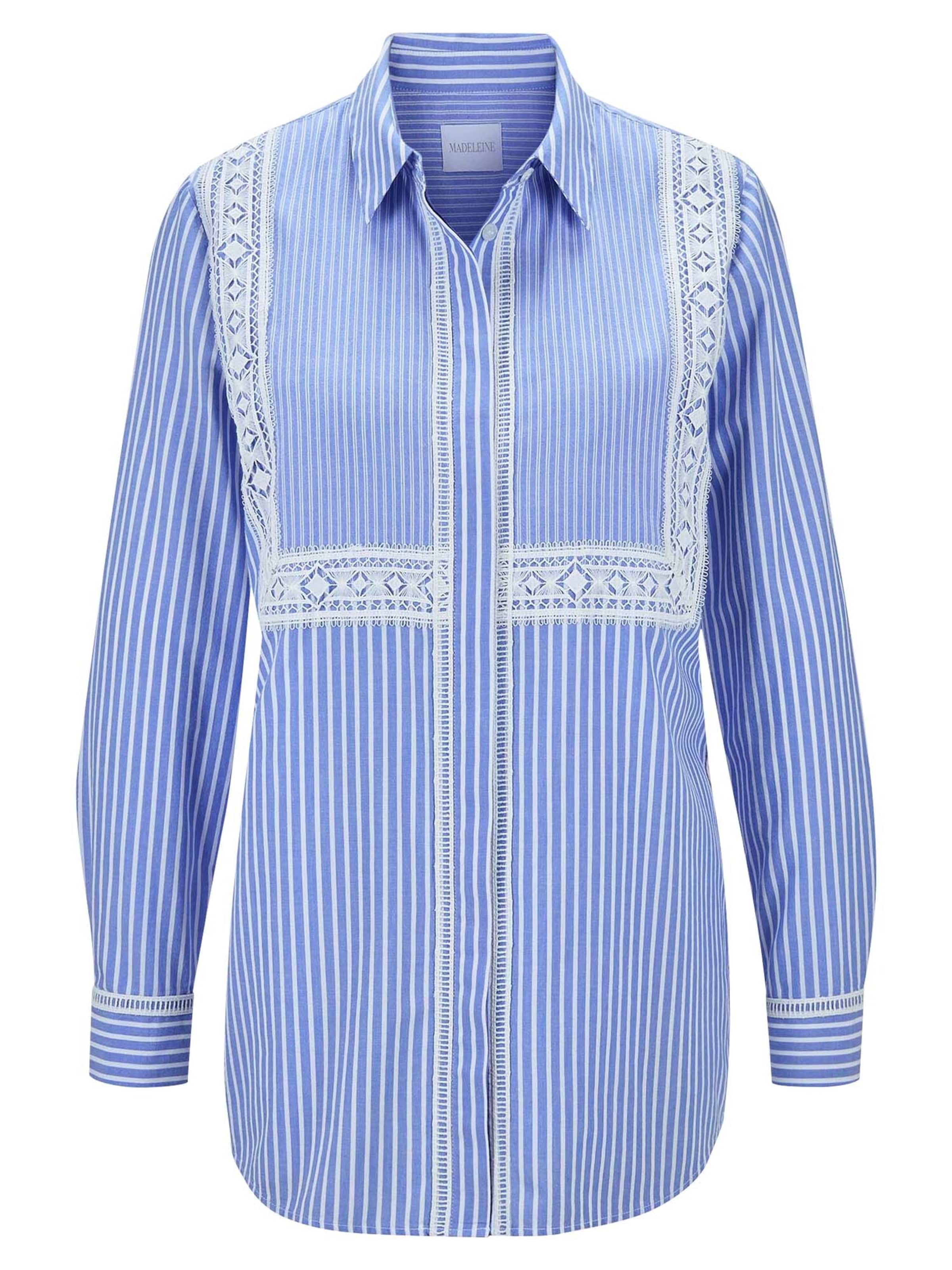 MADELEINE Bluse in Blau: Vorderseite