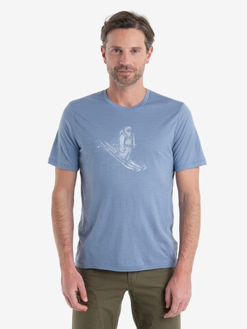 T-Shirt fonctionnel 'SkiingYeti' ICEBREAKER en bleu : devant