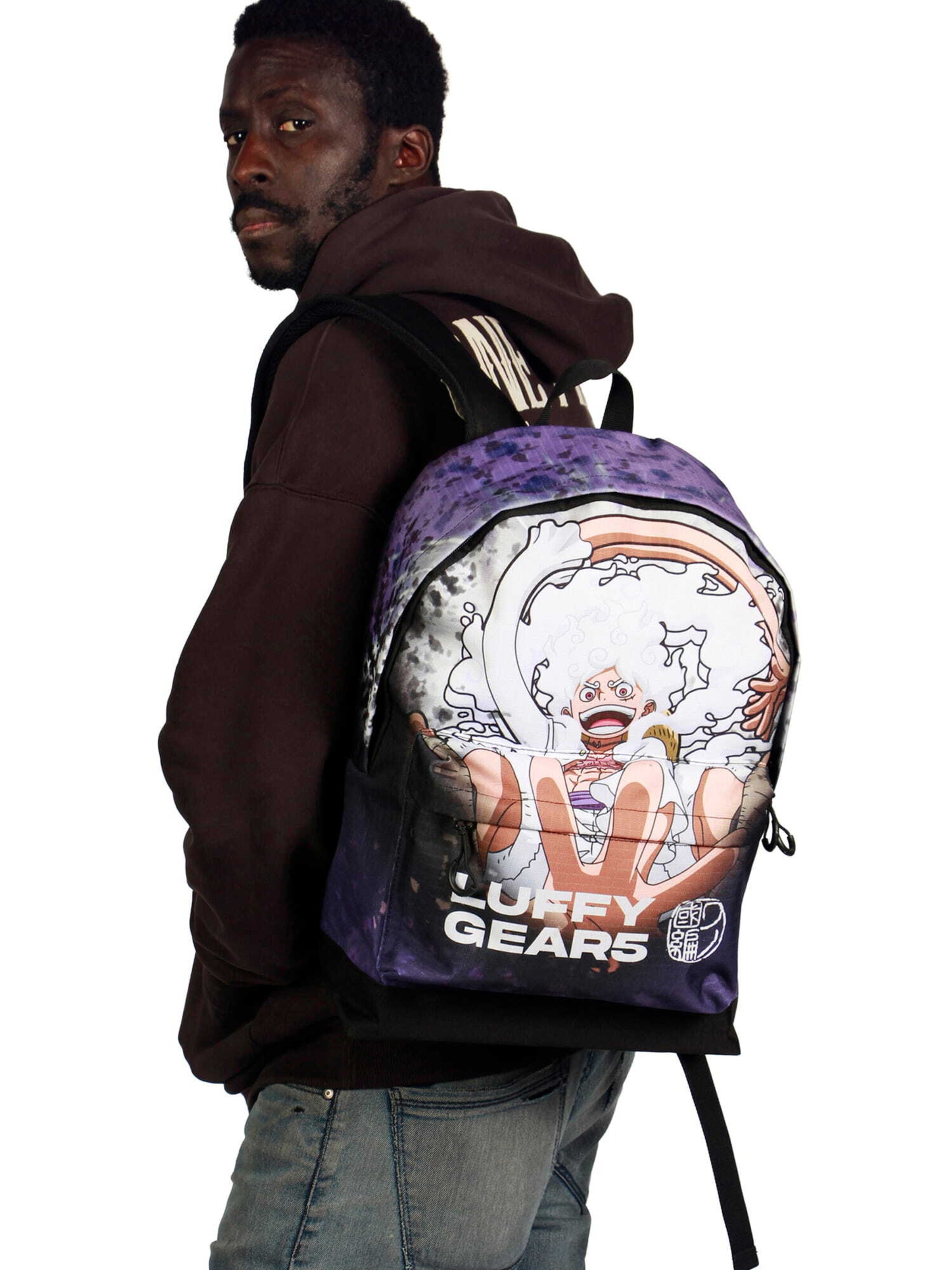 One Piece Backpack 'Ruffy Gear 5' in Black: front