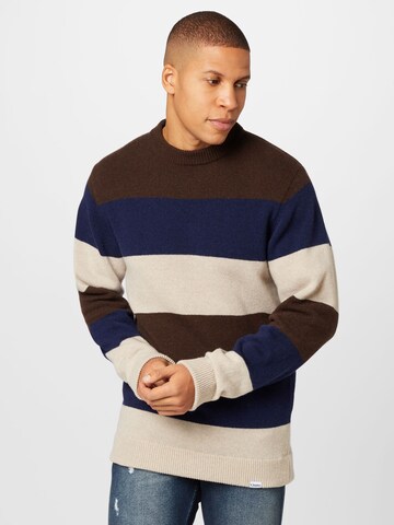 Cleptomanicx Sweater 'El Stripico' in Mixed colors: front