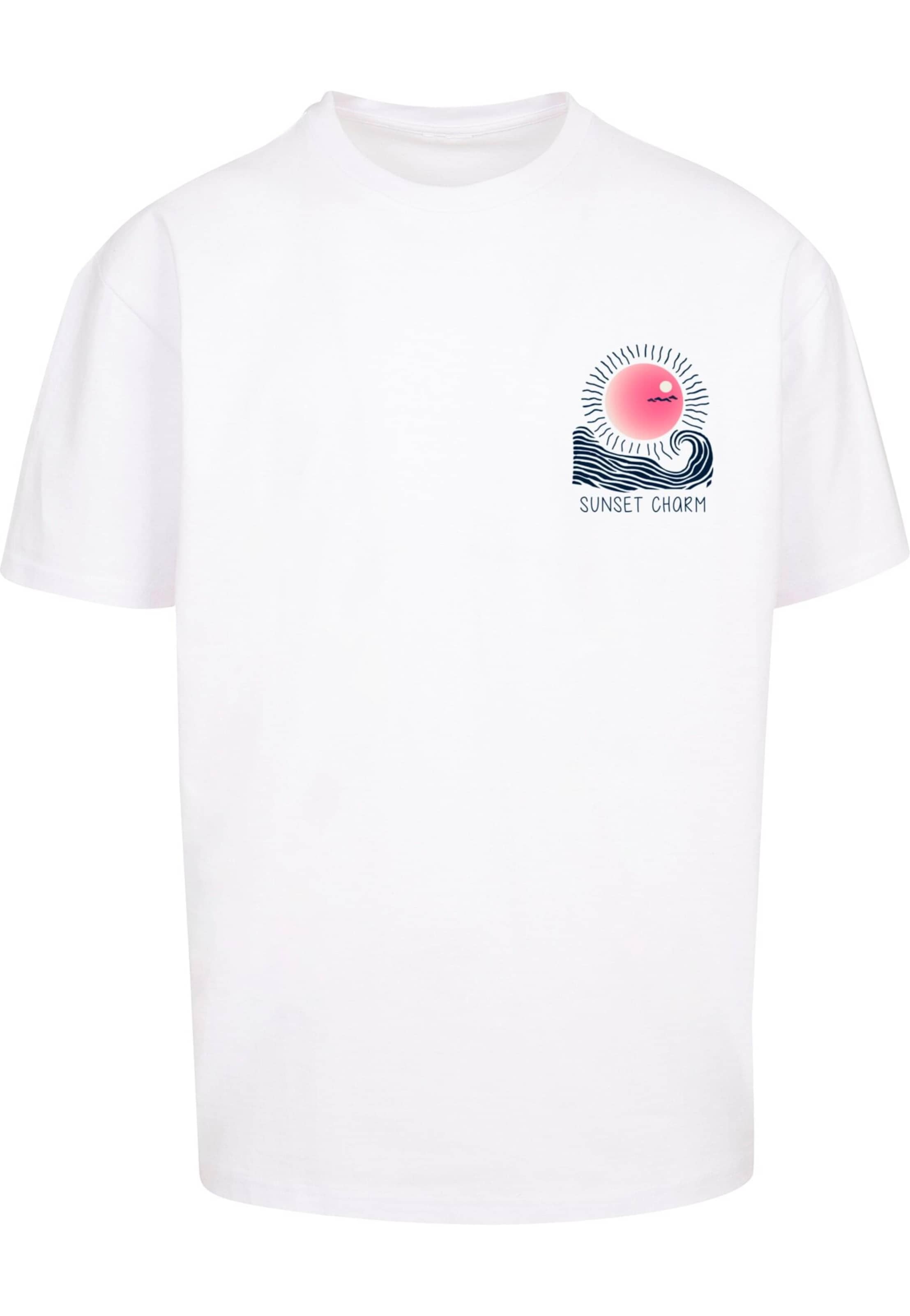 Merchcode Tričko 'Sunset Charm' - Biela: predná strana