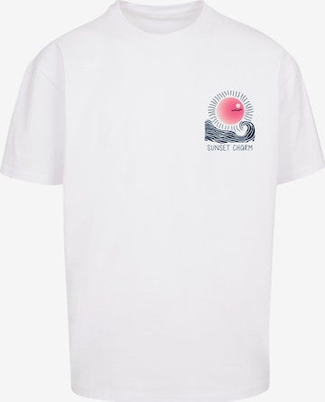 Merchcode Shirt 'Sunset Charm' in White: front