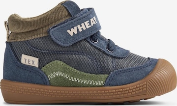 Scarpina primi passi 'Tody Tex' di WHEAT in blu: frontale