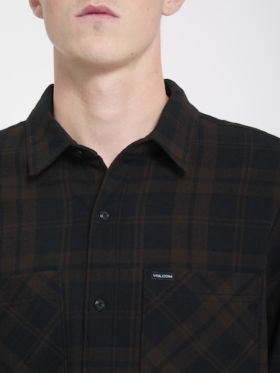 Volcom Button Up Shirt 'Hunkstone' in XS in Dark brown / Black, Item view