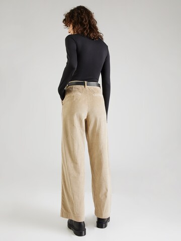 KnowledgeCotton Apparel Wide Leg Hose 'POSEY' in Beige