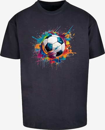T-Shirt 'Bunte Fußball' F4NT4STIC en bleu : devant