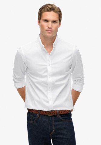 Superdry Regular fit Overhemd 'Essentials Lite' in Wit: voorkant