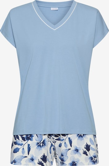 Pižama su šortais iš LASCANA, spalva – mėlyna / šviesiai mėlyna / juoda / balta, Prekių apžvalga