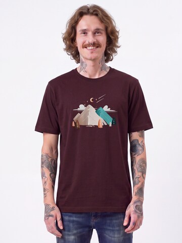 T-Shirt 'Night & Clouds' Watapparel en marron : devant