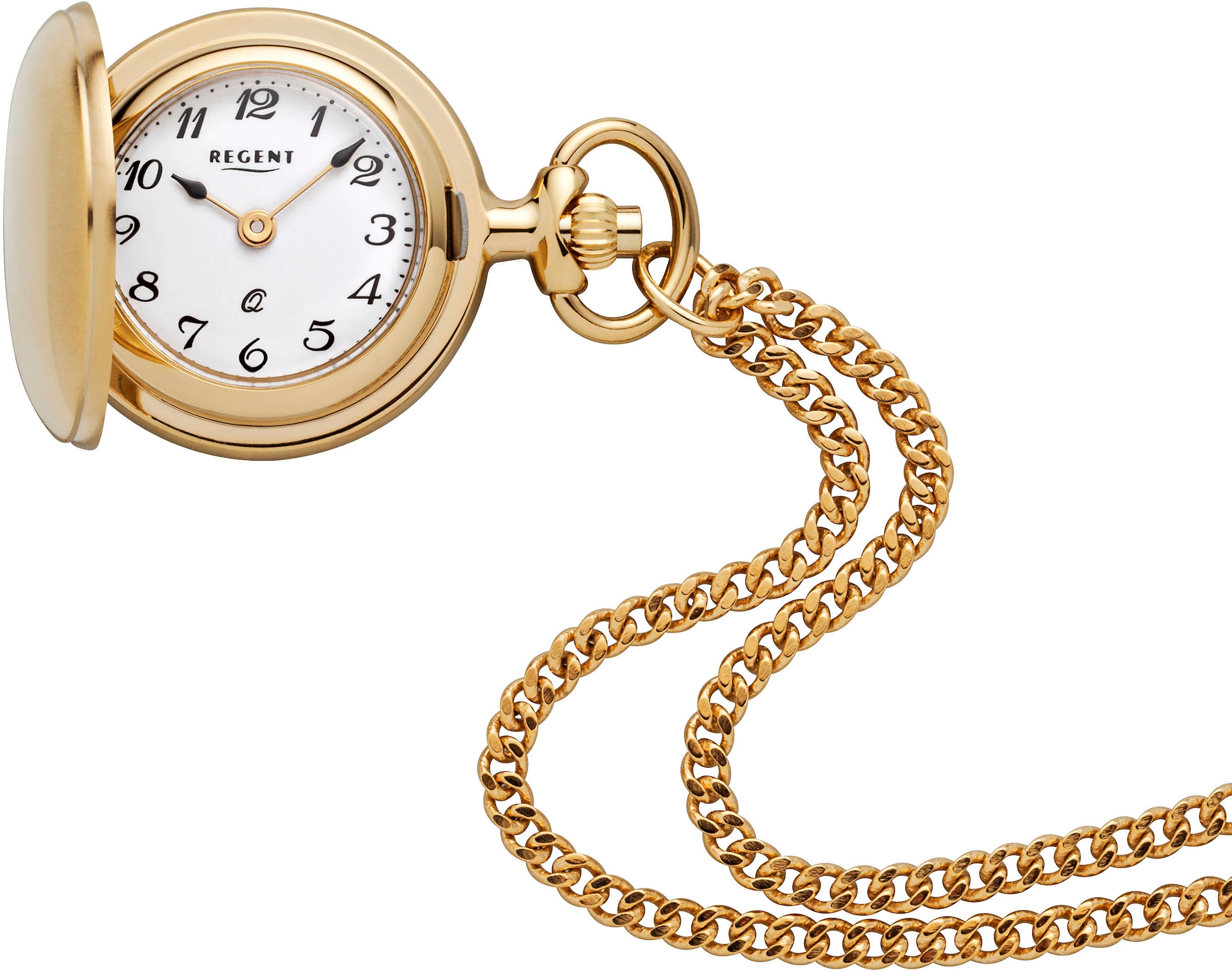 REGENT Analoguhr in Gold: Vorderseite